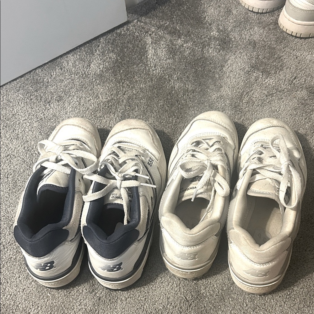 New Balance White and Navy Sneakers